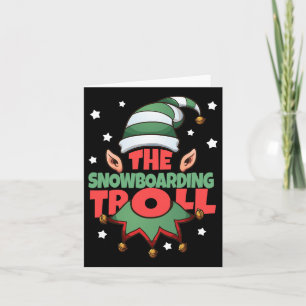 The Snowboarding Troll Funny Christmas Pajama - Sn Card