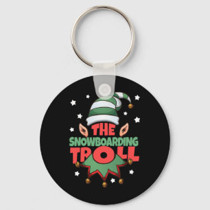 The Snowboarding Troll Funny Christmas Pajama - Sn Key Ring