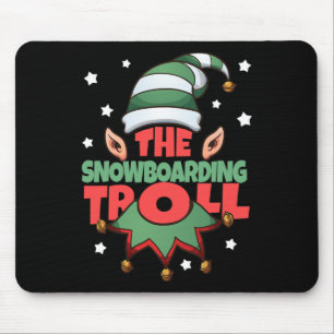The Snowboarding Troll Funny Christmas Pajama - Sn Mouse Pad
