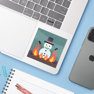 The Snowman at the campsite