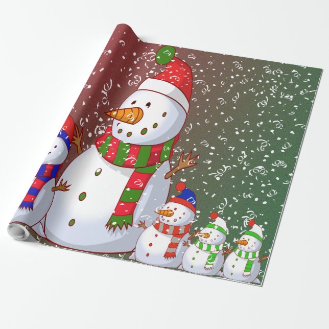The Snowman Family - Wrapping Paper (Unrolled)