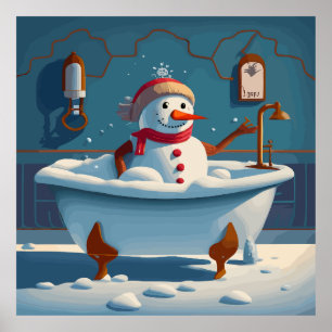 The snowman in the Jacuzzi Poster