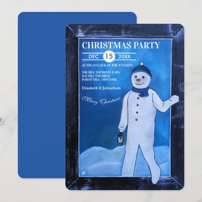 The Snowman's Escape Christmas Party Invitation (Front/Back)