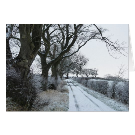 "The Snowy Lane" Northumberland England Card