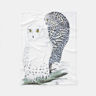 "The Snowy Owl ~official bird of Quebec" Fleece Blanket