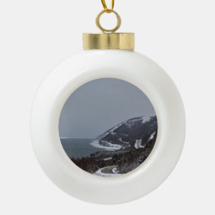 The Snowy Side of the Trail Ceramic Ball Christmas Ornament