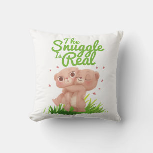 The Snuggle is Real Cute Bear Hugs Cushion
