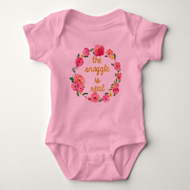 The Snuggle Is Real Funny Baby Tutu Bodysuit (Front)
