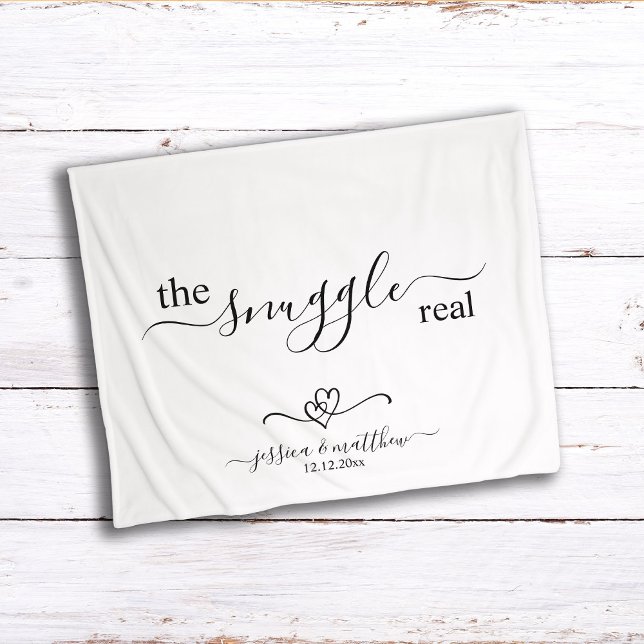 The Snuggle is Real Two Hearts Scripty Sherpa Blanket (Creator Uploaded)
