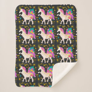 The So Extra Unicorn  Sherpa Blanket