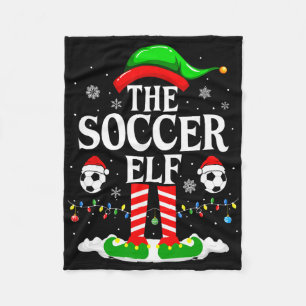 The Soccer Elf Funny Family Christmas Soccer Fleece Blanket