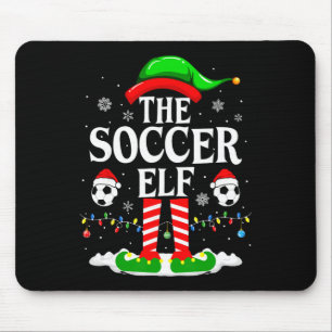 The Soccer Elf Funny Family Christmas Soccer Mouse Pad