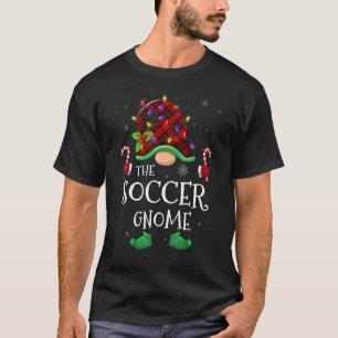 The Soccer Gnome Buffalo Plaid Matching Family Chr T-Shirt