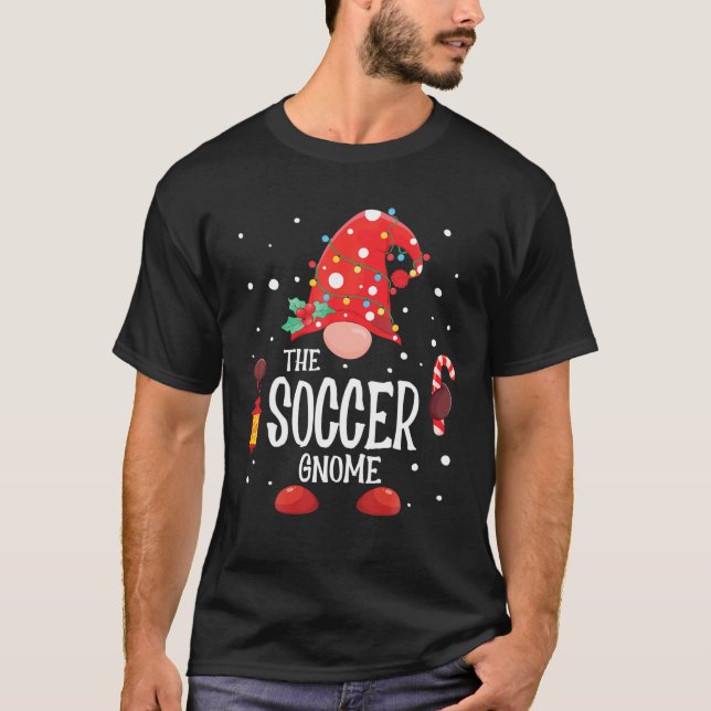The Soccer Gnome Matching Family Christmas Gnome P T-Shirt (Front)