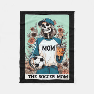 The soccer mom tarot card halloween skeleton mom fleece blanket