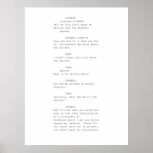 The Social Network  screenplay scene Poster
