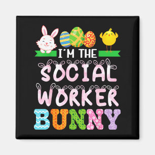The social worker bunny easter day social work magnet