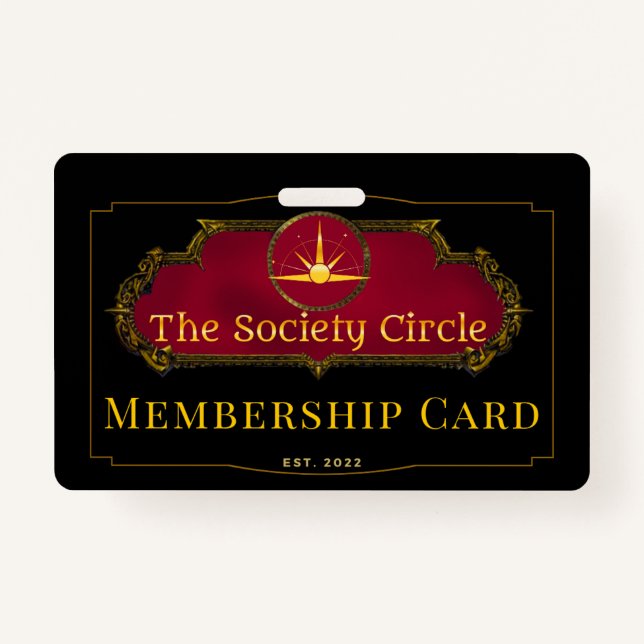 The Society Circle's Membership Card ID ID Badge (Front)