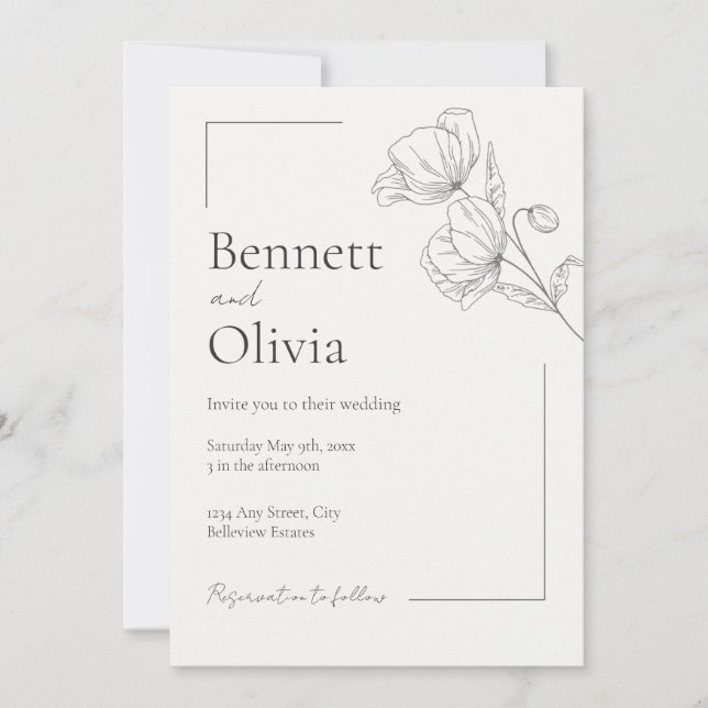 The Soft Season Minimalist Wedding Invitation (Front)