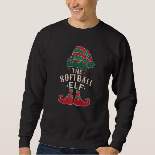 The Softball Elf Cute Ugly Christmas Sweater Famil