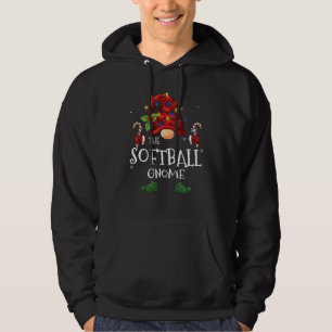 The Softball Gnome Buffalo Plaid Christmas Tree Li Hoodie