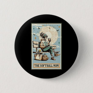 The Softll Mom Tarot Card Skeleton Coffee Mothers 6 Cm Round Badge