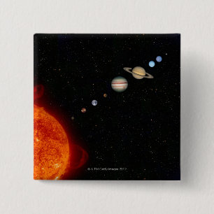 The Solar System 2 15 Cm Square Badge