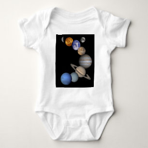 The solar system range our planets baby bodysuit