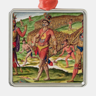The Soldiers of Outina Marching to Cut Metal Tree Decoration