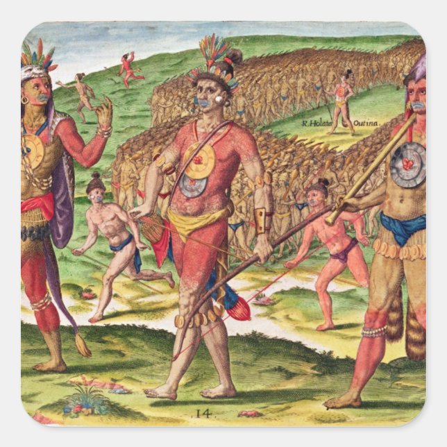 The Soldiers of Outina Marching to Cut Square Sticker (Front)