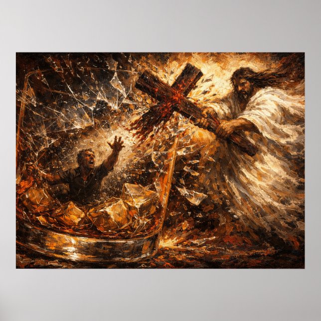 The Solution: Whiskey Glass Divine Rescue Art Poster (Front)