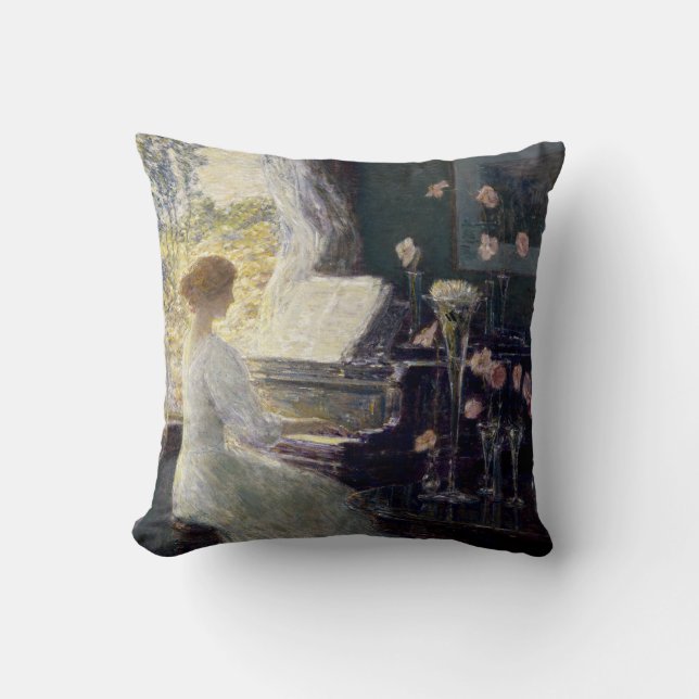 The Sonata by Frederick Childe Hassam Cushion (Front)