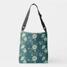 The Song of Chickadees Birds Green Cross-Over Bag