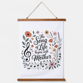 The Song Of Life Begins With Mother Hanging Tapestry