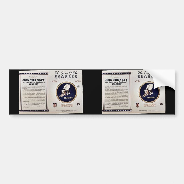 The Song Of The Seabees Bumper Sticker (Front)