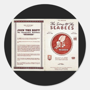 The Song Of The Seabees Classic Round Sticker