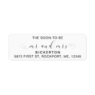 The Soon-To-Be Mr. and Mrs. Wedding Return Address Return Address Label