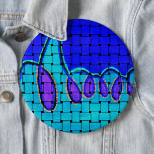 The Sophisticated Silhouette French Blue Woven 6 Cm Round Badge