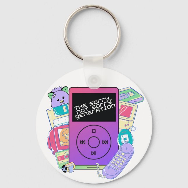 The Sorry Not Sorry Generation Logo  Key Ring (Front)
