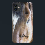 The Soul | Equine Horse Personalised iPhone 11 Case<br><div class="desc">Closeup photography of an equine horse head. Personalised gift for riders,  cowboys,  cowgirls,  rangers and horse-lovers. Photography©riverme*2012/04/23.</div>
