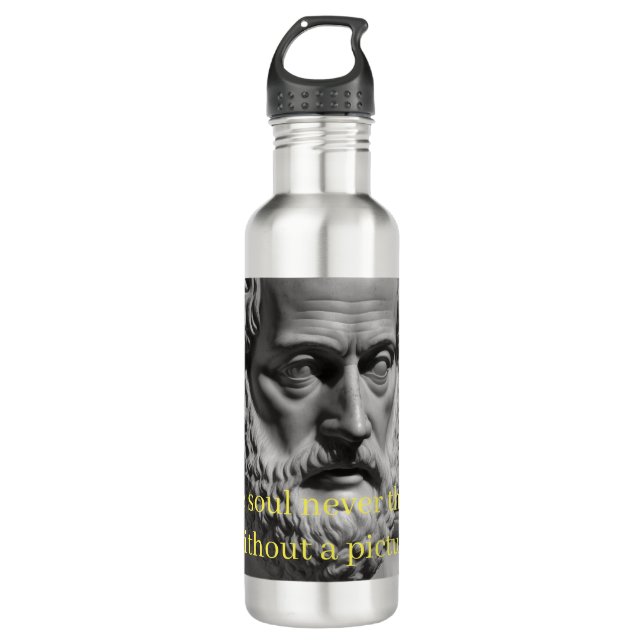 The soul never thinks without a picture 710 ml water bottle (Front)