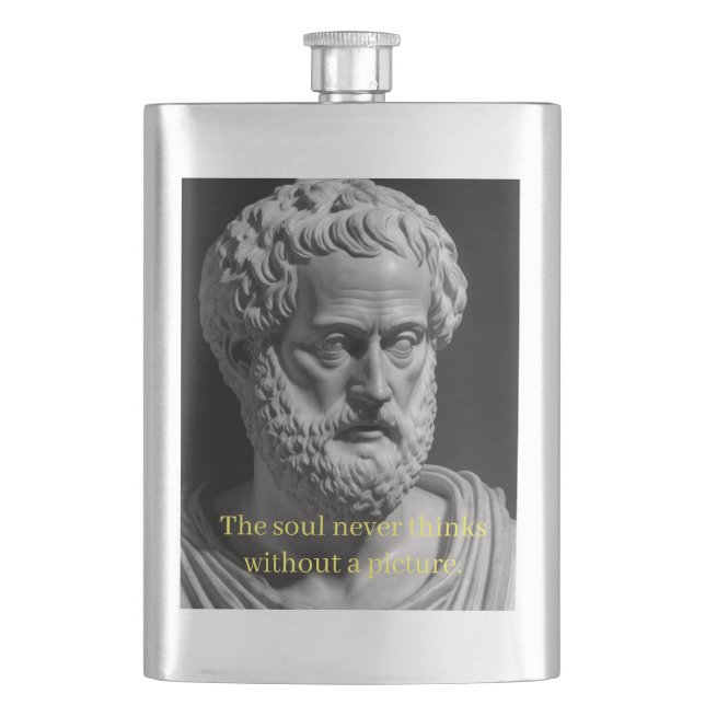 The soul never thinks without a picture hip flask (Front)
