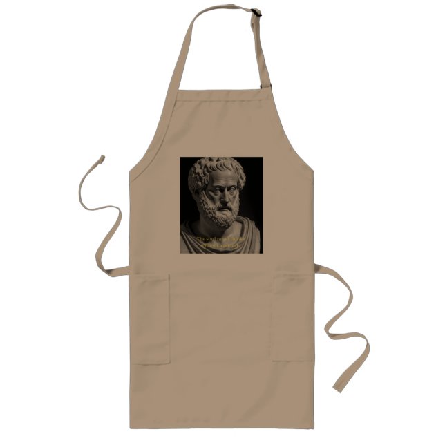 The soul never thinks without a picture long apron (Front)