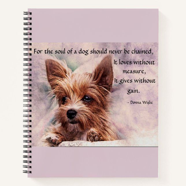 The Soul of a Dog - Yorkie Notebook (Front)
