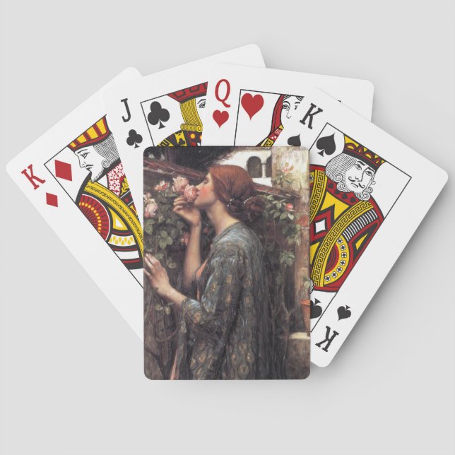 The Soul of the Rose (by John William Waterhouse) Playing Cards (Back)