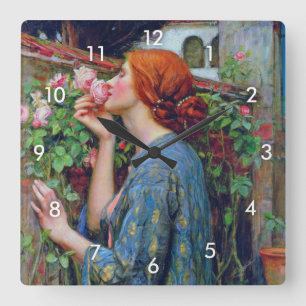 The Soul of the Rose, John William Waterhouse Square Wall Clock