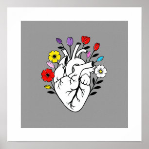 The Sound of Blooming – Anatomical Heart Poster