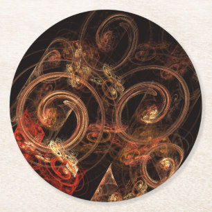 The Sound of Music Abstract Art Round Paper Coaster