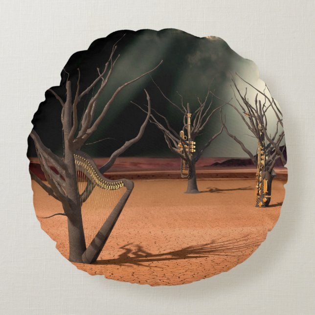 The Sound of Quiet Round Cushion (Front)