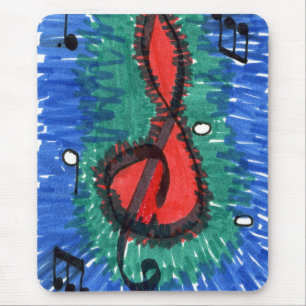 "The Sound of Red" Abstract Design Mousepad